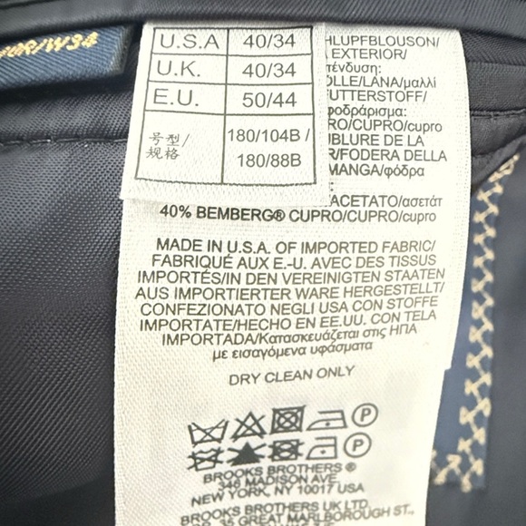 Brooks Brothers Fitzgerald 1818 Suit Jacket 40R Wool |Made in USA|Italian Fabric - Picture 3 of 12